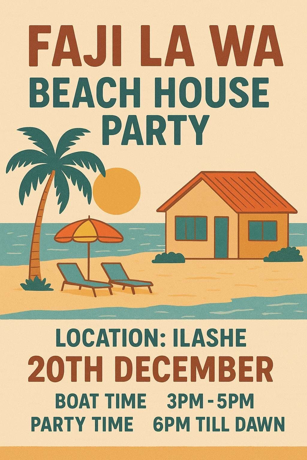 Fajii la Wa beach house party