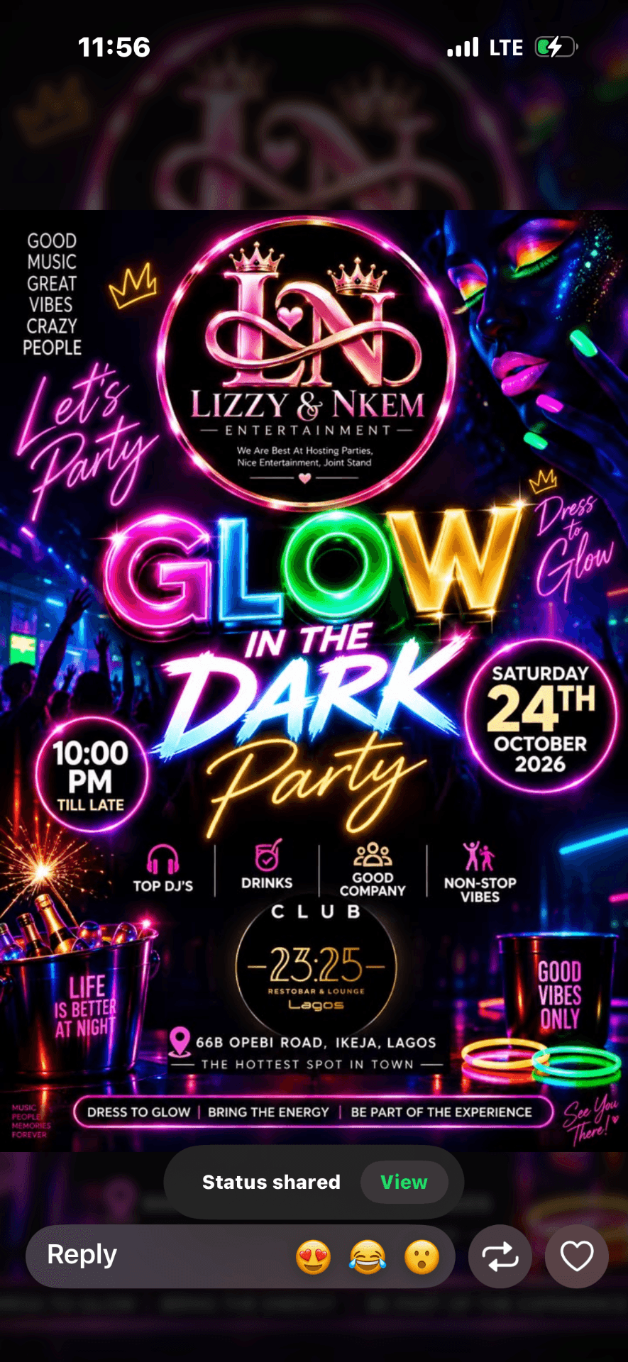 Glow in the dark party